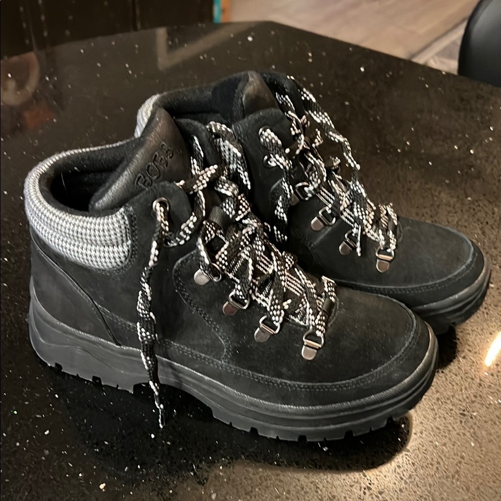 Black Hiking Boots with Gray Accents